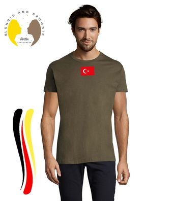 Blondie & Brownie Herren Türkei Türkiy Army Armee Marine Shirt Print Druck Nato