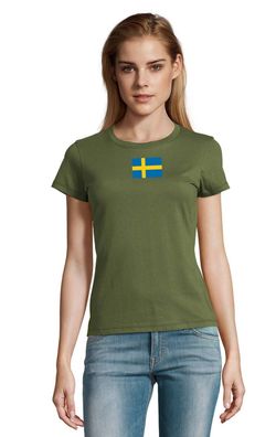Blondie & Brownie Damen Schweden Sweeden Army Armee Marine Air Force Shirt Nato