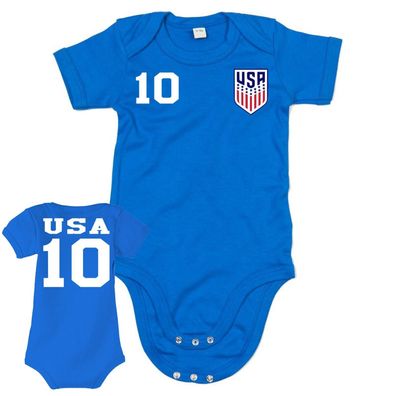 Fußball WM Meister Baby Kinder Body Trikot USA Copa Amerika Wunschname Nummer