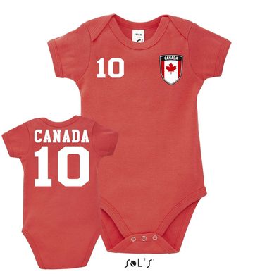 Fußball WM Baby Kinder Strampler Trikot Canada Kanada Amerika Wunschname Nummer