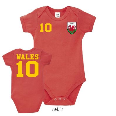 Fußball WM Baby Kinder Strampler Trikot Wales England Kingdom Wunschname Nummer