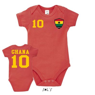 Fußball WM Baby Kinder Strampler Trikot Ghana Afrika Kingdom Wunschname Nummer