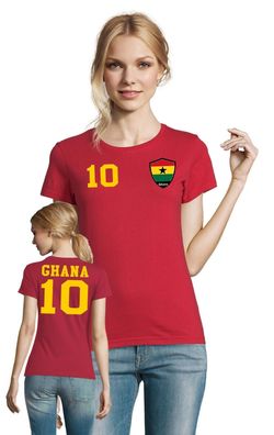 Fußball Football WM Damen Shirt Trikot Ghana Afrika Kingdom Wunschname Nummer