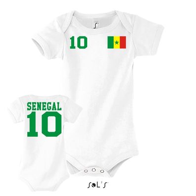 Fußball Handball Baby Kinder Strampler Trikot Senegal Wunschname Nummer Afrika