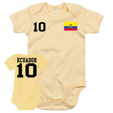 Fußball Copa Soccer Hand WM Baby Strampler Body Trikot Ecuador Wunschname Nummer