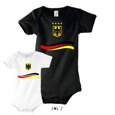 Fußball Handball WM Baby Strampler Body Fan Trikot Germany Deutschland Ringer