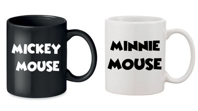 Blondie & Brownie Partner Pärchen Kaffee Tee Tasse Set Mickey Minnie Maus Mouse