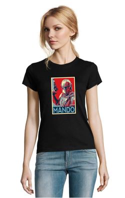Blondie & Brownie Fun Damen Shirt Mando Pop Art R2D2 Wars Yedi Yoda Droide Stern
