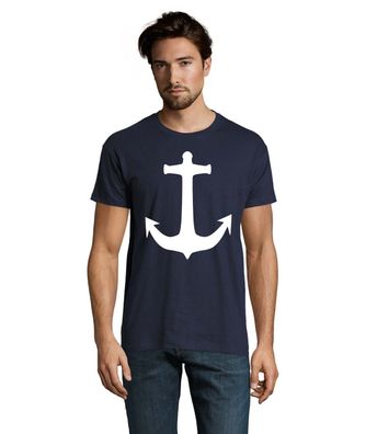 Blondie & Brownie Herren Fun Shirt Anker Anchor Maritim Kompass Navy See Segeln