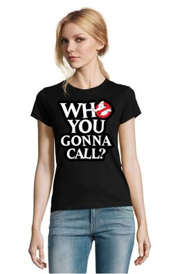 Blondie & Brownie Damen Fun Shirt Who you Call? Ghostbusters Geisterjäger Slimer