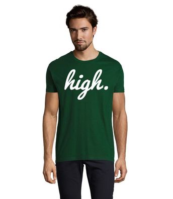Blondie &Brownie Herren Fun Shirt Sky High Stoned Chill Bro Gras Weed 420 Raggae