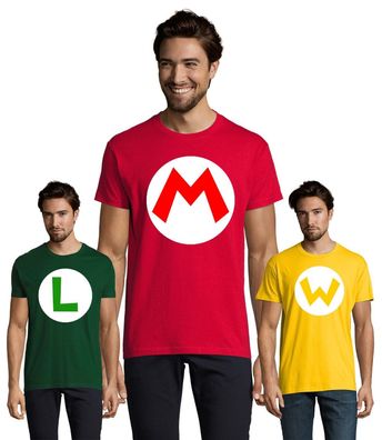 Blondie & Brownie Fun Herren T-Shirt Super Mario Luigi Wario Logo Nintendo Yoshi