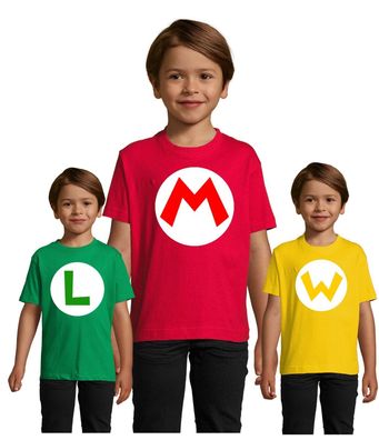Blondie &Brownie Kinder Shirt Mario Luigi Wario Logo Bowser Yoshi Nintendo Super