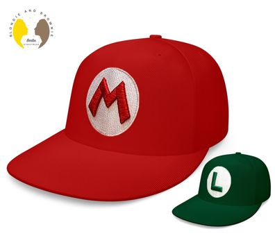 Blondie&Brownie Unisex Baseball Cap Snapback Mario Luigi Logo Stick Yoshi Peach