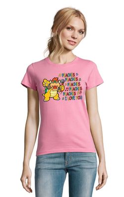 Blondie & Brownie Damen Fun T-Shirt Bowser liebt Peach Musik Sänger Singer Yoshi