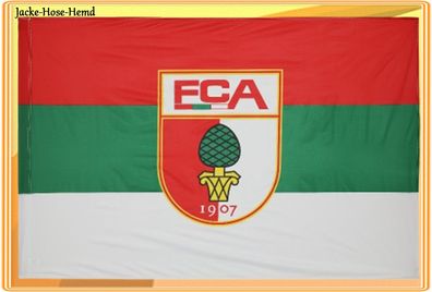 FC Augsburg Stockfahne Fahne Hissfahne Flagge Hissflagge FCA Gr. 150x100cm NEU