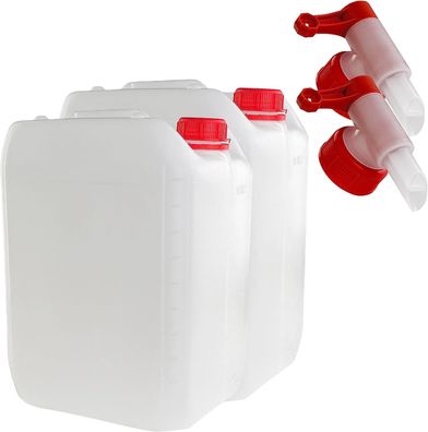 anaterra® Wasserkanister 2er Set 10l Wasserbehälter mit Hahn Trinkwasserkanister