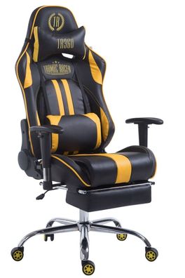 Bürostuhl gelb/ schwarz 150 kg belastbar Drehstuhl Chefsessel Gamer Zocker Gaming