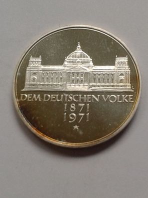 5 Mark 1971 Reichsgründung Reichstag stempelglanz 5 DM 1971 Reichsgründung Silber