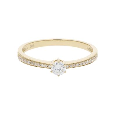 JuwelmaLux Ring 585/000 (14 Karat) Gelbgold mit Brillanten JL27-07-0029