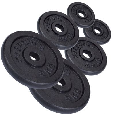 ScSPORTS® Hantelscheiben Set 17,5 kg 30mm Gusseisen Gewichtsscheiben Gewichte