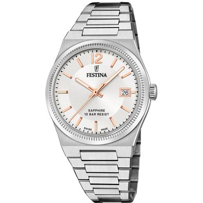 Festina Swiss Damen Uhr F20035/2 Silber Edelstahl Armband