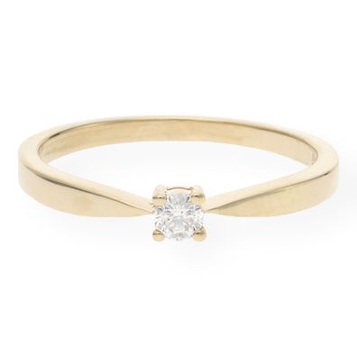 JuwelmaLux Ring 585/000 (14 Karat) Gelbgold mit Brillant JL10-07-1395
