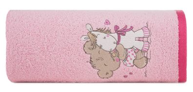Handtuch Badetuch für Kinder 50x90 cm rosa Tedd Pony 100% Baumwolle Oeko-Tex Deko