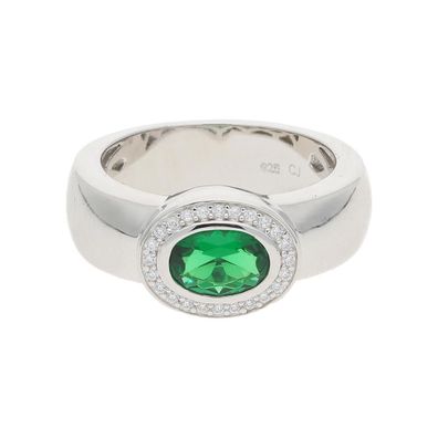 JuwelmaLux Ring 925/000 Sterling Silber synth Zirkonia JL10-07-3160