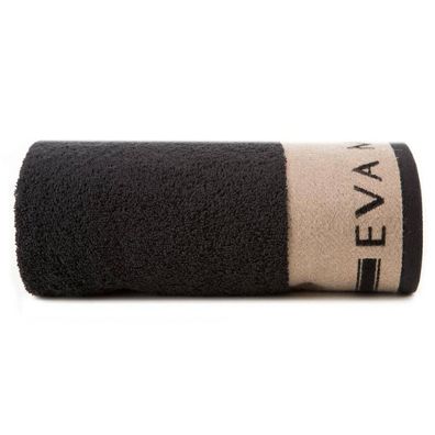 Handtuch Badetuch Duschtuch 100% Baumwolle 70x140 cm schwarz beige Eva Minge Design
