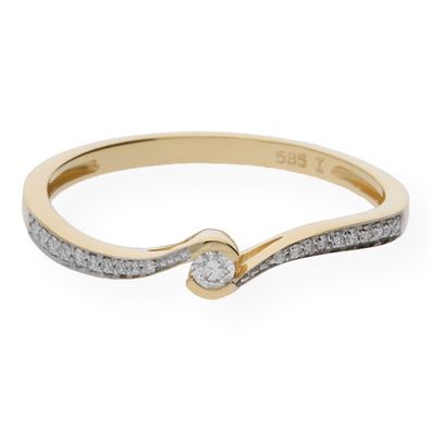 JuwelmaLux Ring 585/000 (14 Karat) Gold mit Brillant JL10-07-0076