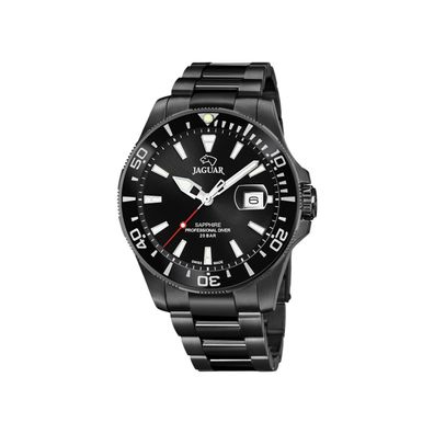 Jaguar Herren Uhr J989/1 Professional Diver, Edelstahl IP schwarz Beschichtet