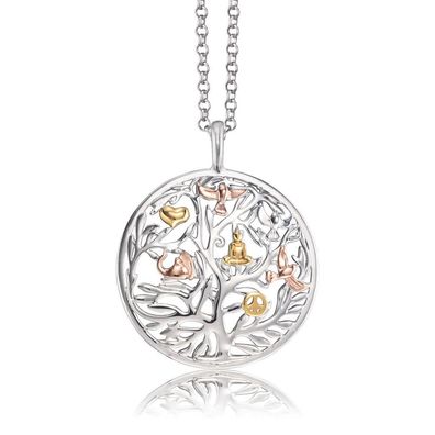 Engelsrufer Halskette ERN-TREE-TRICO Lebensbaum Sterling Silber Tricolor