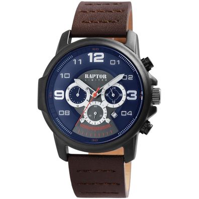 Raptor Herrenarmbanduhr RA20281-005 Leder Chronograph