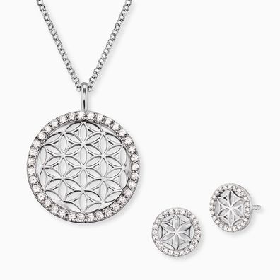 Engelsrufer Set ERO-LIFL-01 Sterling Silber Halskette mit Ohrstecker Lebensblume ...