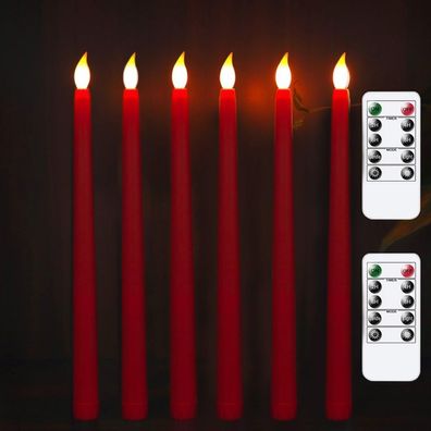 6 Stück LED-Kerzen mit flammenlosem, flackerndem, warmem Licht