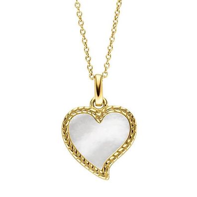 Viventy Halskette 925/000 Sterling Silber gold plattiert Herz mit Perlmutt 783532