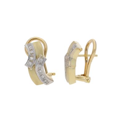 JuwelmaLux Steckclip Ohrringe 585/000 (14 Karat) Gold- und Weißgold mit Brillanten JL