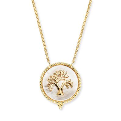 Engelsrufer Halskette ERN-LILTREE-PE-G Sterling Silber vergoldet mit Lebensbaum Perlm