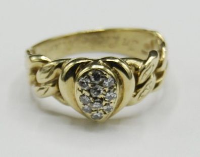 Kettenring Kette Ring klein Diamant Brillant 585 Gold massiv