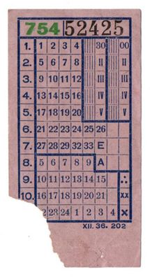 Alter Fahrschein von Dezember 1936 Fahrkarte Bahnticket Ticket Vintage Sammlerstück