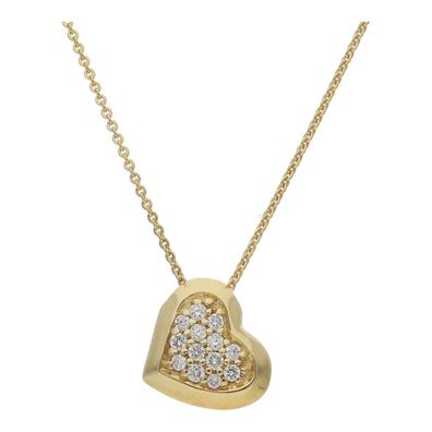 JuwelmaLux Halskette mit Anhänger Herz 585/000 (14 Karat) Gold mit Brillanten JL13-05