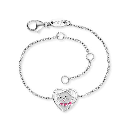 Herzengel Armband HEB-CAT-HEART 925/000 Sterling Silber mit Emaille