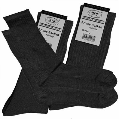 MFH Army Socken, Arbeitssocken, schwarz, halblang, 3er Pack, 39-42 - 43-46 - 47-49