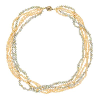 JuwelmaLux Perlenkette 925/000 Sterling Silber vergoldet mit Süßwasserzuchtperlen JL3