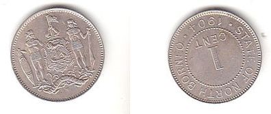 1 Cent Kupfer Nickel Münze Nord Borneo 1904 (109332)