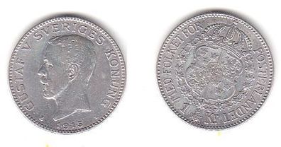 1 Krone Silber Münze Schweden 1915 (109580)