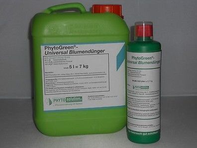 PHYTOGreen® - Universal Blumen Flüssig Dünger (NPK 12-4-6) - 4 x 500 ml Flasche