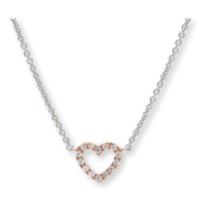 JuwelmaLux Halskette 925/000 Sterling Silber roségold plattiert Herz mit Zirkonia JL1