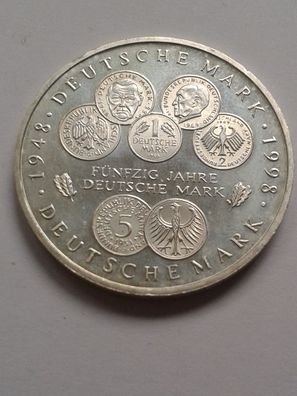 10 Mark 1998 50 Jahre Deutsche Mark 15,5g Silber 5 DM 50 Jahre D-Mark